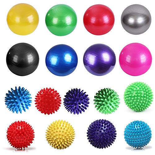 Pelota de Yoga Pilates PVC a Prueba de explosiones Fitball para Ejercicios de Estabilidad Entrenamiento Gimnasio Pelota Antideslizante y Antideslizante Pelota de Pilates Amarilla 65Cm