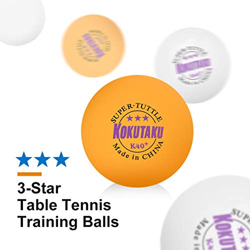 Pelotas de ping pong 3 estrellas blanco/naranja, juego de pelota de tenis de mesa K40 profesional, ideal para niños adultos, entrenamiento al aire libre en interiores (10 pcs)