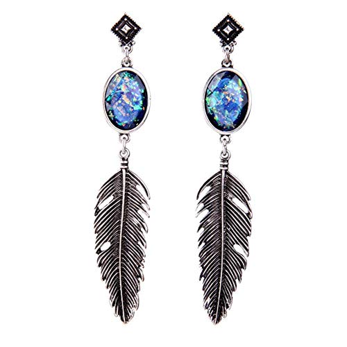 Pendientes Eardrop Dangler Joyas Para Mujeres Vintage Colgante De Plumas Elíptico De Aleación De Las Mujeres S Stud Earrings-A Pendientes Eardrop Dangler Joyas Para Mujeres Vintage Colgante De Plumas Elíptico De Aleación De Las Mujeres S Stud Earrings-A