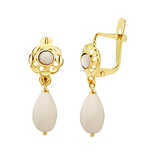 Pendientes niña bebé oro 18k piedra blanca 19mm