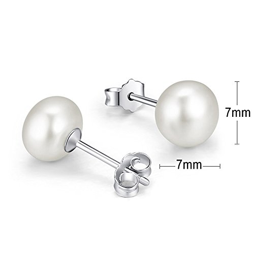Pendientes Plata, Pendiente mujer, Pendiente Perla cultivada de primera calidad, Pendiente Plata de Ley para utilizar todos los días. (7 m) Pendientes Plata, Pendiente mujer, Pendiente Perla cultivada de primera calidad, Pendiente Plata de Ley para utilizar todos los días. (7 m)