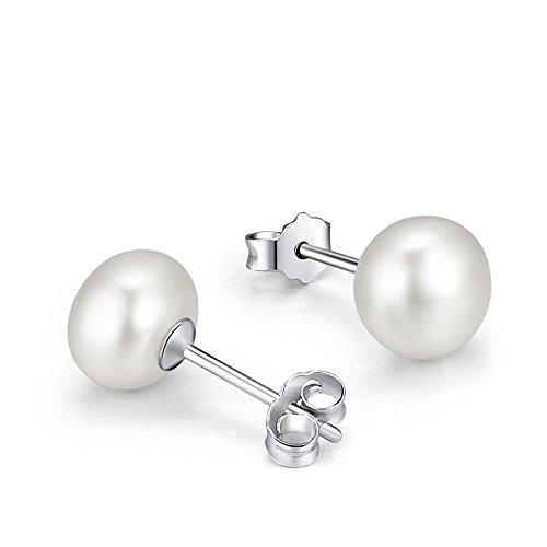 Pendientes Plata, Pendiente mujer, Pendiente Perla cultivada de primera calidad, Pendiente Plata de Ley para utilizar todos los días. (7 m) Pendientes Plata, Pendiente mujer, Pendiente Perla cultivada de primera calidad, Pendiente Plata de Ley para utilizar todos los días. (7 m)