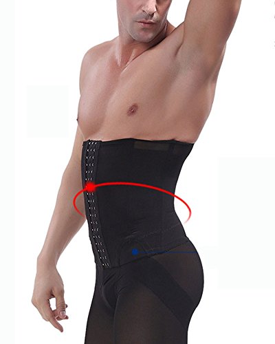 PengGeng Hombres Slim Fajas Bustier Corset para Adelgazar Body Reductor Deportivas De Entrenamiento Negro 2XL