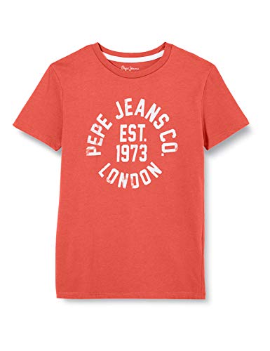 Pepe Jeans Anthony Camiseta, Naranja (Dark Coral 189), 16-17 años (Talla del Fabricante: 16) para Niños