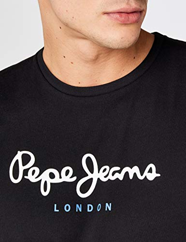 Pepe Jeans Eggo PM500465 Camiseta, Negro (Black 999), Large para Hombre