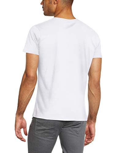 Pepe Jeans Flag Logo Camiseta, Blanco (Optic White 802), Medium para Hombre