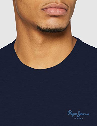 Pepe Jeans Original Basic S/S PM503835 Camiseta, Azul (Navy 595), Small para Hombre