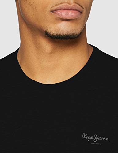 Pepe Jeans Original Basic S/S PM503835 Camiseta, Negro (Black 999), Large para Hombre