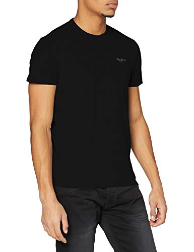 Pepe Jeans Original Basic S/S PM503835 Camiseta, Negro (Black 999), Large para Hombre