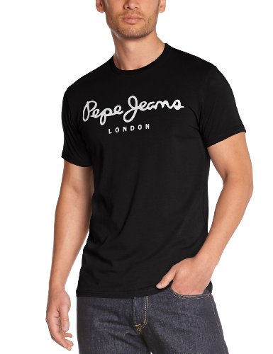 Pepe Jeans Original Stretch Camiseta, Negro (Black 999), X-Large para Hombre