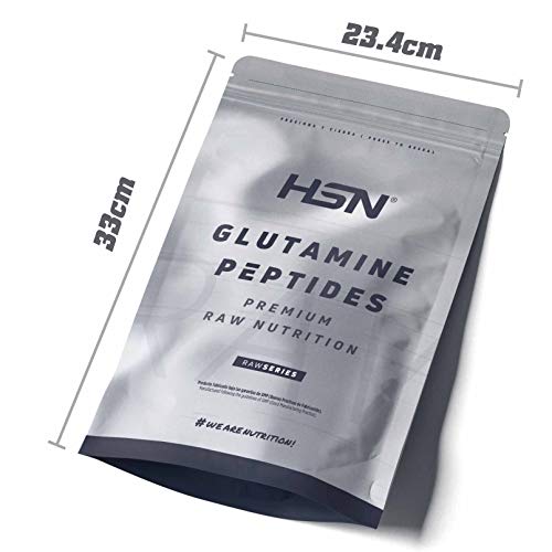 Péptidos de Glutamina de HSN | Máxima Biodisponibilidad y Mayor Asimilación, Recuperación Muscular Óptima, Salud Intestinal | Vegano, Sin Lactosa, Sin Sabor, 1000 gr