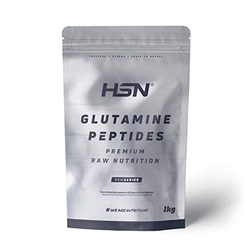 Péptidos de Glutamina de HSN | Máxima Biodisponibilidad y Mayor Asimilación, Recuperación Muscular Óptima, Salud Intestinal | Vegano, Sin Lactosa, Sin Sabor, 1000 gr