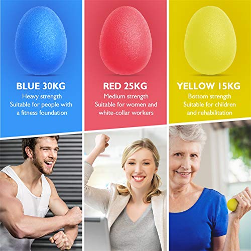Peradix 3 Piezas Anti estrés Bolas, Fortalecedores de Mano, Pelota de Agarre - Huevo para Ejercicios y Rehabilitación Fortalecimiento de Manos y Dedos (3 Niveles de Resistencia) Peradix 3 Piezas Anti estrés Bolas, Fortalecedores de Mano, Pelota de Agarre - Huevo para Ejercicios y Rehabilitación Fortalecimiento de Manos y Dedos (3 Niveles de Resistencia)