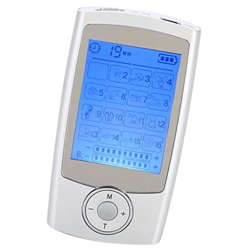 perfeclan LCD Electroestimulador Muscular Máquina de Terapia Digital Entrenador de Estimulador Muscular de Vértebra Cervical - Plata