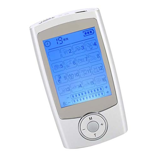 perfeclan LCD Electroestimulador Muscular Máquina de Terapia Digital Entrenador de Estimulador Muscular de Vértebra Cervical - Plata