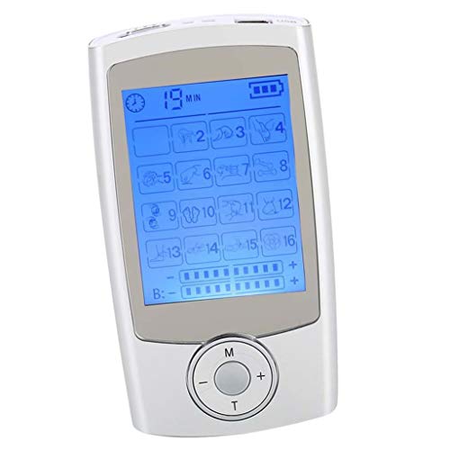 perfeclan LCD Electroestimulador Muscular Máquina de Terapia Digital Entrenador de Estimulador Muscular de Vértebra Cervical - Plata