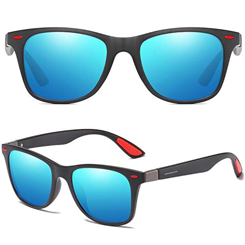 Perfectmiaoxuan Gafas de sol polarizadas Hombre Mujere Lujo Retro/Aire libre Deportes Golf Ciclismo Pesca Senderismo 100% protección UVA gafas unisex golf conducción Gafas gafas de sol (b1lue)
