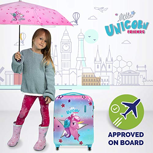PERLETTI Maleta Trolley Niña Rigida Extra Resistente Unicornio Azul ABS - Equipaje de Mano Cabina Ligero con Cerradura TSA y 4 Ruedas Dobles Multidireccionales - Ryanair 49x34x21 cm (Unicornio, XS) PERLETTI Maleta Trolley Niña Rigida Extra Resistente Unicornio Azul ABS - Equipaje de Mano Cabina Ligero con Cerradura TSA y 4 Ruedas Dobles Multidireccionales - Ryanair 49x34x21 cm (Unicornio, XS)