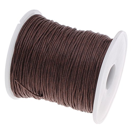 Perlin - Cordón de algodón encerado de 75 m, color marrón oscuro, 1 mm, para joyas, hilo de algodón, hilo de cera, cinta de perlas, para fabricación de joyas C165
