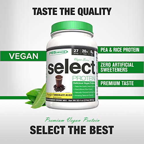 PEScience - seleccionar proteínas veganas serie Bliss Chocolate indulgente - 2 libras. PEScience - seleccionar proteínas veganas serie Bliss Chocolate indulgente - 2 libras.