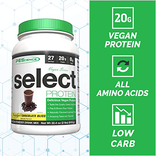PEScience - seleccionar proteínas veganas serie Bliss Chocolate indulgente - 2 libras.