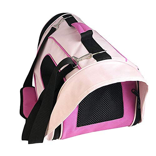 PET MAGASIN Transportín de Mascotas Plegable – Bolsa de Transporte Acolchada con Lados Blandos – Bolso de Viaje para Perros pequeños, Gatos y Cachorros, ventilación Superior (Grande, Pink)