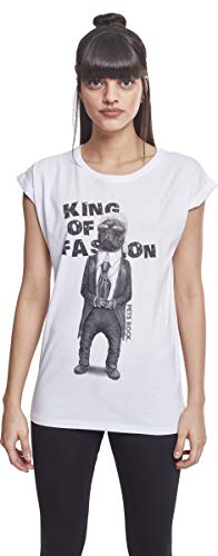 Petsrock King of Fashion - Camiseta para Mujer con Estampado de Perro, Mujer, Camiseta, MC173, Blanco, Medium Petsrock King of Fashion - Camiseta para Mujer con Estampado de Perro, Mujer, Camiseta, MC173, Blanco, Medium