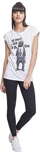 Petsrock King of Fashion - Camiseta para Mujer con Estampado de Perro, Mujer, Camiseta, MC173, Blanco, Medium