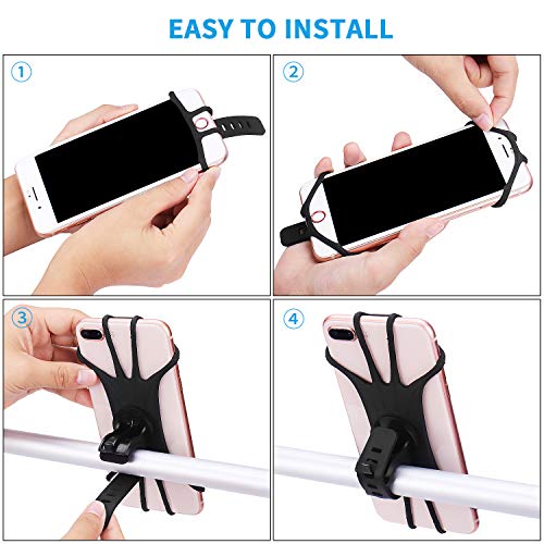 PEYOU Soporte Movil Bici, 360° Rotación Soporte Movil Moto Bicicleta, Ajustable Universal Silicona Teléfono Manillar, Compatible para iPhone X/XR/XS MAX, para Samsung Galaxy, Xiaomi, Huawei (4"-6.5") PEYOU Soporte Movil Bici, 360° Rotación Soporte Movil Moto Bicicleta, Ajustable Universal Silicona Teléfono Manillar, Compatible para iPhone X/XR/XS MAX, para Samsung Galaxy, Xiaomi, Huawei (4"-6.5")