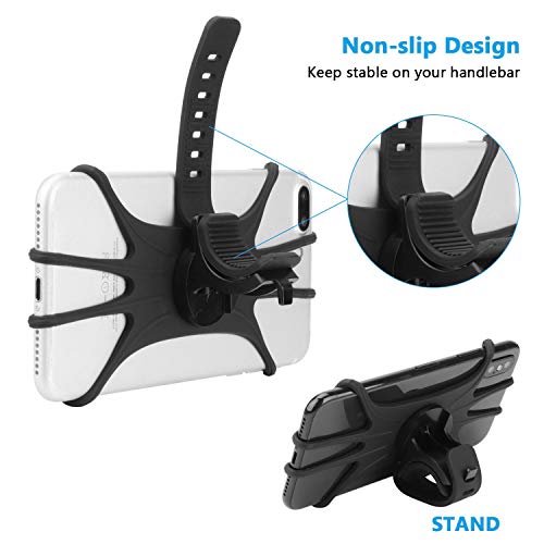 PEYOU Soporte Movil Bici, 360° Rotación Soporte Movil Moto Bicicleta, Ajustable Universal Silicona Teléfono Manillar, Compatible para iPhone X/XR/XS MAX, para Samsung Galaxy, Xiaomi, Huawei (4"-6.5") PEYOU Soporte Movil Bici, 360° Rotación Soporte Movil Moto Bicicleta, Ajustable Universal Silicona Teléfono Manillar, Compatible para iPhone X/XR/XS MAX, para Samsung Galaxy, Xiaomi, Huawei (4"-6.5")