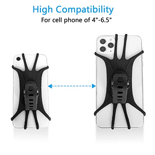 PEYOU Soporte Movil Bici, 360° Rotación Soporte Movil Moto Bicicleta, Ajustable Universal Silicona Teléfono Manillar, Compatible para iPhone X/XR/XS MAX, para Samsung Galaxy, Xiaomi, Huawei (4"-6.5") PEYOU Soporte Movil Bici, 360° Rotación Soporte Movil Moto Bicicleta, Ajustable Universal Silicona Teléfono Manillar, Compatible para iPhone X/XR/XS MAX, para Samsung Galaxy, Xiaomi, Huawei (4"-6.5")