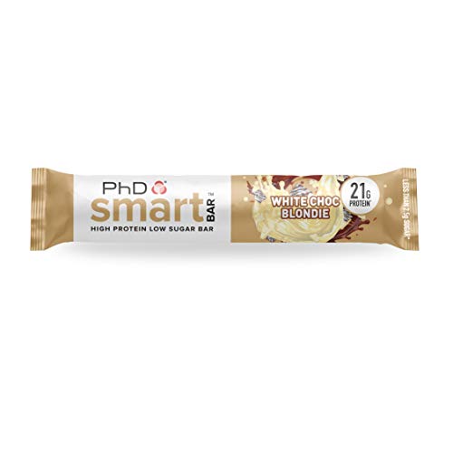 PhD Smart Bar Barritas Proteína Bizcocho de Chocolate blanco (12 x 64g), 31% Proteína