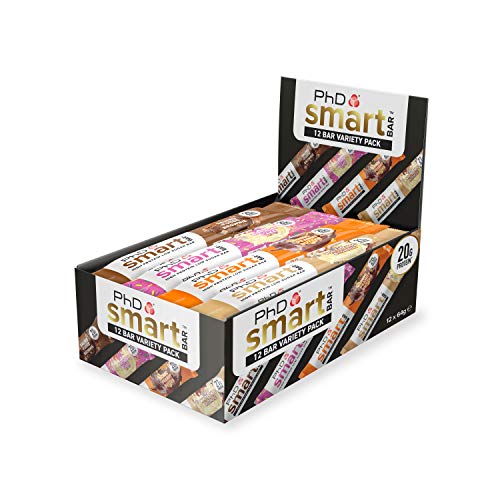 PhD Smart Bar Barritas Proteína Caja variada (12 x 64g), 31% Proteína, multicolo