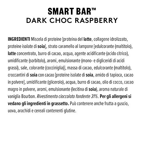 PhD Smart Bar Barritas Proteína Frambuesa con chocolate negro (12 x 64g), 31% Proteína