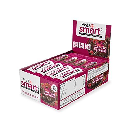 PhD Smart Bar Barritas Proteína Frambuesa con chocolate negro (12 x 64g), 31% Proteína PhD Smart Bar Barritas Proteína Frambuesa con chocolate negro (12 x 64g), 31% Proteína