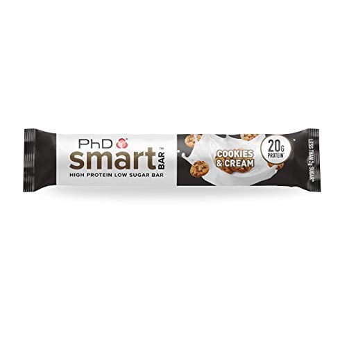 PhD Smart Bar Barritas Proteína Galletas y nata (12 x 64g), 31% Proteína