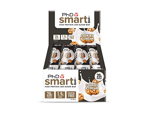 PhD Smart Bar Barritas Proteína Galletas y nata (12 x 64g), 31% Proteína