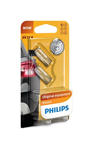 Philips 12961B2 Vision - Bombilla W5W para indicadores (2 unidades)
