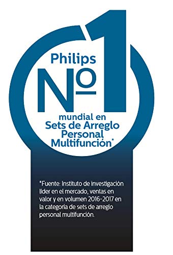Philips MG3730/15 Recortadora para barba y pelo, 8 en 1, accesorios para nariz y orejas, cortapelos cara, y cabeza, 60 minutos de autonomía, Negro