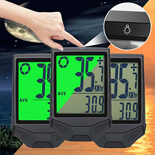 Phiraggit Cuentakilómetros para bicicleta, velocímetro de bicicleta inalámbrico multifunción a prueba de agua con gran retroiluminación LCD, para ciclismo de carretera al aire libre y fitness Phiraggit Cuentakilómetros para bicicleta, velocímetro de bicicleta inalámbrico multifunción a prueba de agua con gran retroiluminación LCD, para ciclismo de carretera al aire libre y fitness