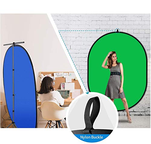 PHOTO MASTER Chromakey - Fondo plegable reversible de color verde cromado y azul (150 x 200 cm)