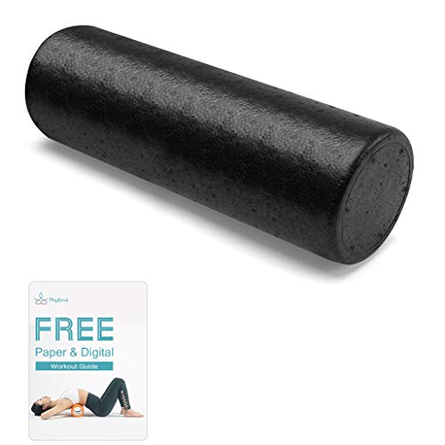 PHYLLEXI Foam Roller - Rodillo de Espuma para Masaje Muscular de Tejido Profundo, Pilates, Yoga, Rodillos de Ejercicio con guía de Entrenamiento