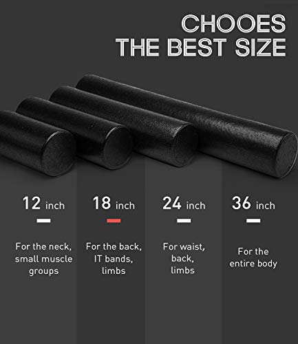 PHYLLEXI Foam Roller - Rodillo de Espuma para Masaje Muscular de Tejido Profundo, Pilates, Yoga, Rodillos de Ejercicio con guía de Entrenamiento