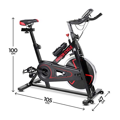 Physionics Bicicleta Estática de Spinning - con Resistencia Regulable, con Asiento y Manillar Ajustables, Monitor Digital con Pulsómetro - Ciclo Indoor, Bicicleta de Fitness Physionics Bicicleta Estática de Spinning - con Resistencia Regulable, con Asiento y Manillar Ajustables, Monitor Digital con Pulsómetro - Ciclo Indoor, Bicicleta de Fitness