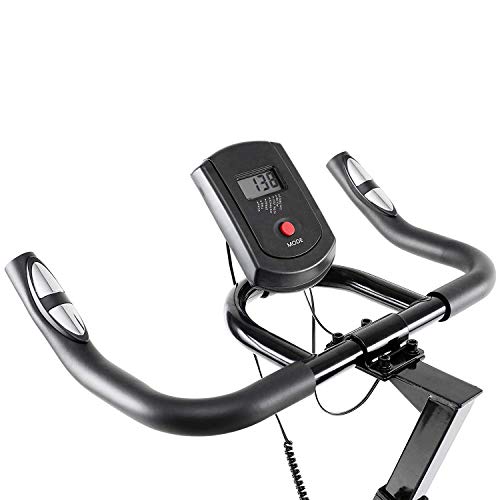 Physionics Bicicleta Estática de Spinning - con Resistencia Regulable, con Asiento y Manillar Ajustables, Monitor Digital con Pulsómetro - Ciclo Indoor, Bicicleta de Fitness