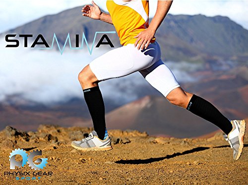 Physix Gear Sport Calcetines de compresión, los Mejores Calcetines compresión Mujer y Hombre para el Dolor de pies y Gemelos, Medias de compresión Hombre y Mujer, 1 par, S/M, Negro/Azul Physix Gear Sport Calcetines de compresión, los Mejores Calcetines compresión Mujer y Hombre para el Dolor de pies y Gemelos, Medias de compresión Hombre y Mujer, 1 par, S/M, Negro/Azul