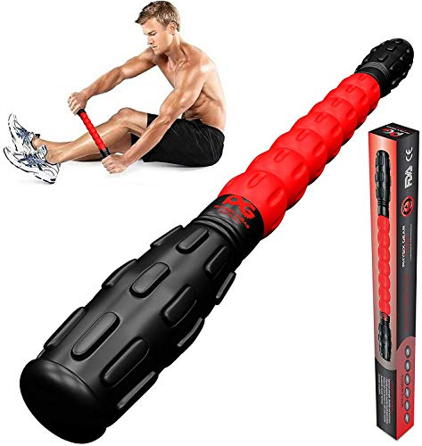 Physix Gear Sport Rodillo Masaje Muscular para Nudos y Puntos gatillo, el Mejor Rodillo masajeador Espalda, piernas y Gemelos, rulo Masaje Muscular para liberación miofascial y rehabilitación, Rojo