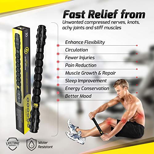 Physix Gear Sport Rodillo Masaje Muscular para Nudos y Puntos gatillo, el Mejor Rodillo masajeador Espalda, piernas y Gemelos, rulo Masaje Muscular para liberación miofascial y rehabilitación, Negro Physix Gear Sport Rodillo Masaje Muscular para Nudos y Puntos gatillo, el Mejor Rodillo masajeador Espalda, piernas y Gemelos, rulo Masaje Muscular para liberación miofascial y rehabilitación, Negro