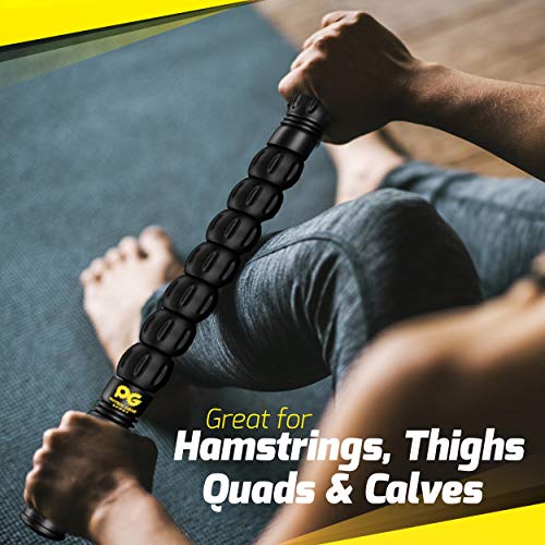 Physix Gear Sport Rodillo Masaje Muscular para Nudos y Puntos gatillo, el Mejor Rodillo masajeador Espalda, piernas y Gemelos, rulo Masaje Muscular para liberación miofascial y rehabilitación, Negro