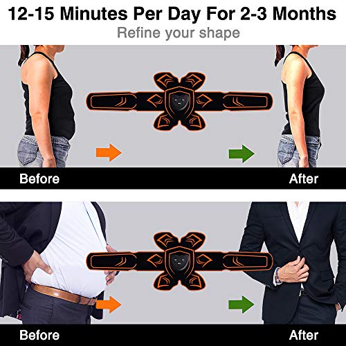 PiAEK Electroestimulador Muscular Abdominales EMS, Estimulación Muscular USB Recargable ABS Trainer para Abdomen/Brazo/Piernas PiAEK Electroestimulador Muscular Abdominales EMS, Estimulación Muscular USB Recargable ABS Trainer para Abdomen/Brazo/Piernas